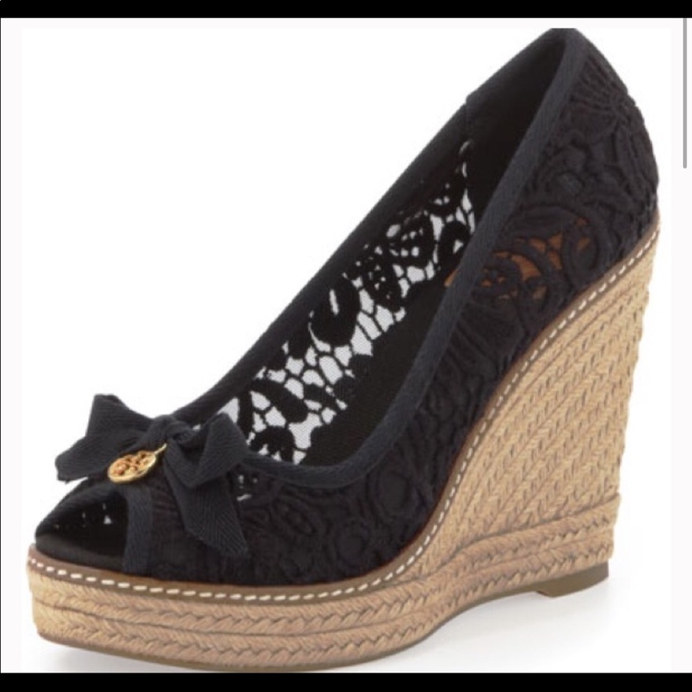 Tory Burch Jackie 75mm Espadrille Crochet Wedges
